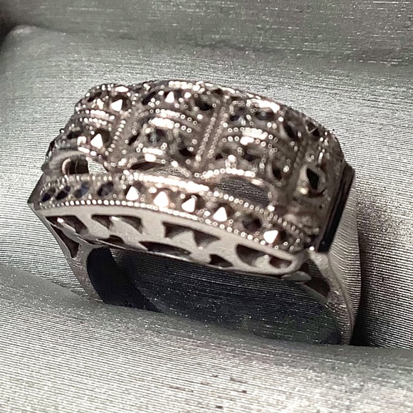 Antique Cut Sterling Silver Dinner Ring - Picture 1 of 5